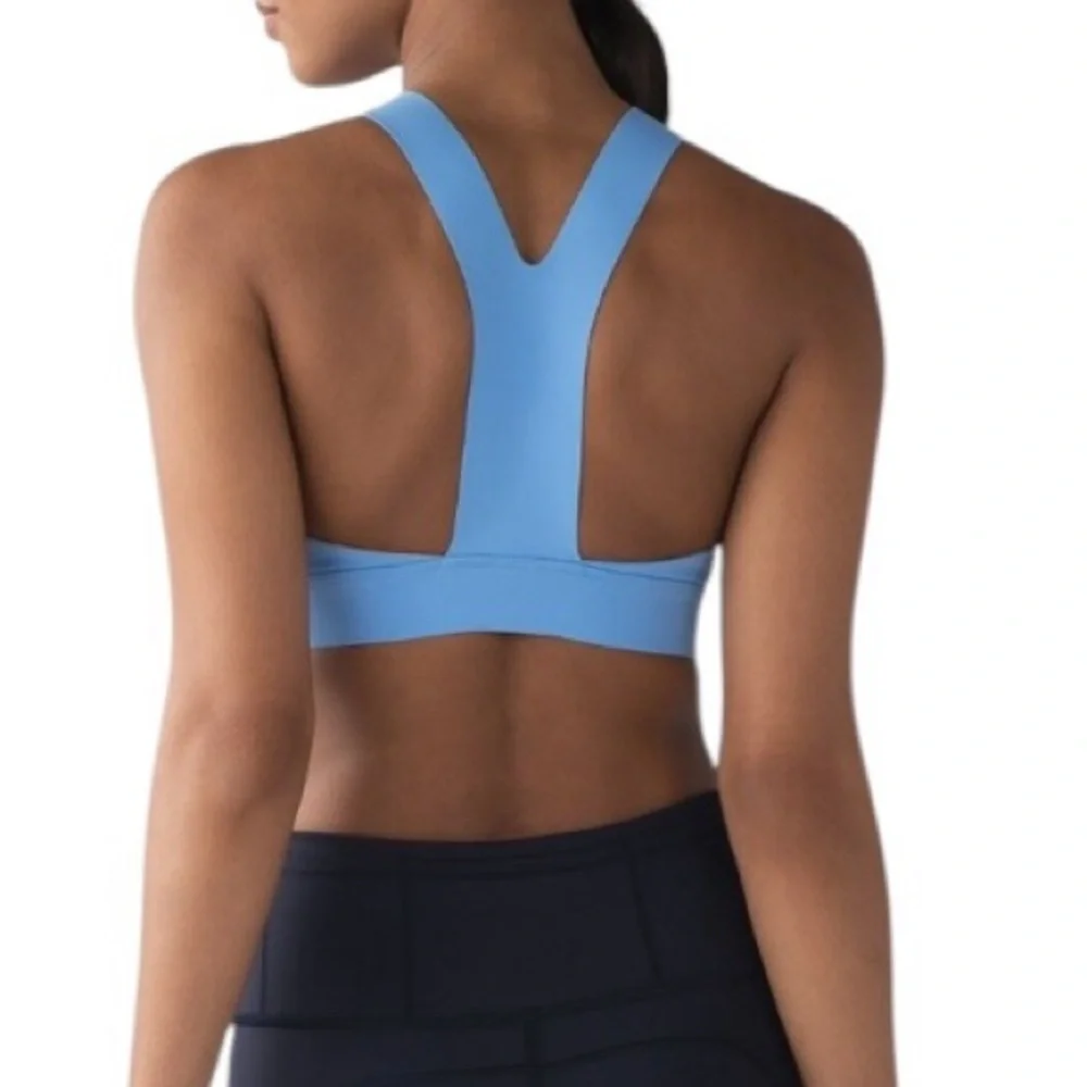 Lululemon Fast & Free Bra (Nulux) Aero Blue Sz 10 Orig $68 Like New